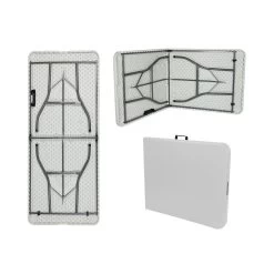 Mesa Plegable 240cm Rectangular Blanca Catering 7house -Intemperie Jardín Tienda cded6ffe27c3c4ac