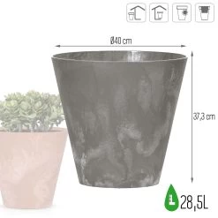 Prosperplast Maceta TUBUS BETON EFFECT 28,5L 400x400x373 Marengo -Intemperie Jardín Tienda cf17bef873015d17