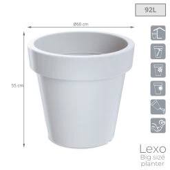 Prosperplast Maceta LEXO ROUND 92L 600x600x550 Blanco 10 Prosperplast Maceta LEXO ROUND 92L 600x600x550 Blanco -Intemperie Jardín Tienda d08768f0afe5448f