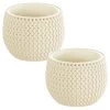 WellHome Pack 2 Macetas Redondas Splofy Bowl 14,4x14,4x11 Cm Crema