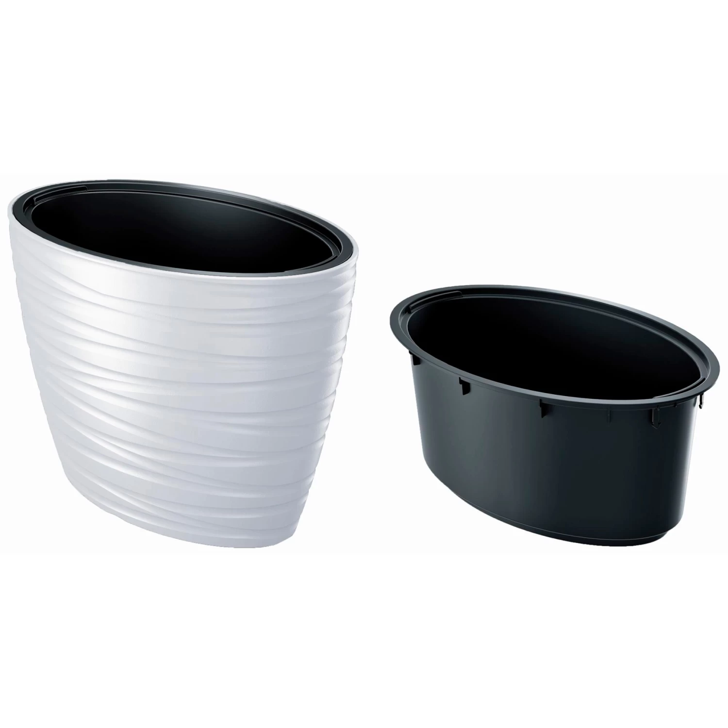 Prosperplast Maceta Ovalada Con Deposito 56L Maze Plastico Blanco 58,5x38,5x42,3 Cm 4 Prosperplast Maceta Ovalada Con Deposito 56L Maze Plastico Blanco 58,5x38,5x42,3 Cm - Imagen 2