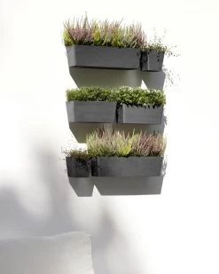 Ecopots Manhattan Pared L Gris Oscuro - 55 X 17,2 X H. 15 Cm - 9,2 L -Intemperie Jardín Tienda e052bf7fafa59eca