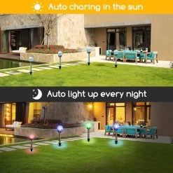 Aigostar Luces Solares Jardín 6 Pack, RGB. IP44 , L80*W80*H358mm -Intemperie Jardín Tienda ebe7c2da72dc7e79