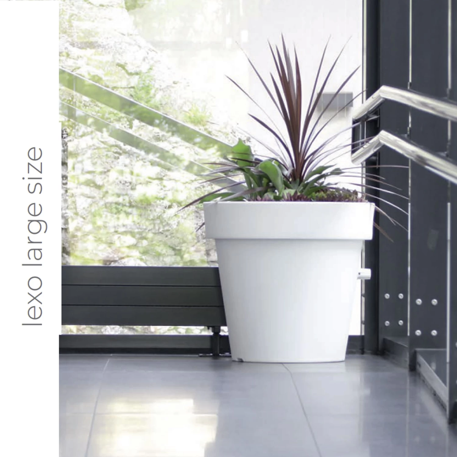 Prosperplast Maceta LEXO ROUND 92L 600x600x550 Blanco 4 Prosperplast Maceta LEXO ROUND 92L 600x600x550 Blanco - Imagen 2